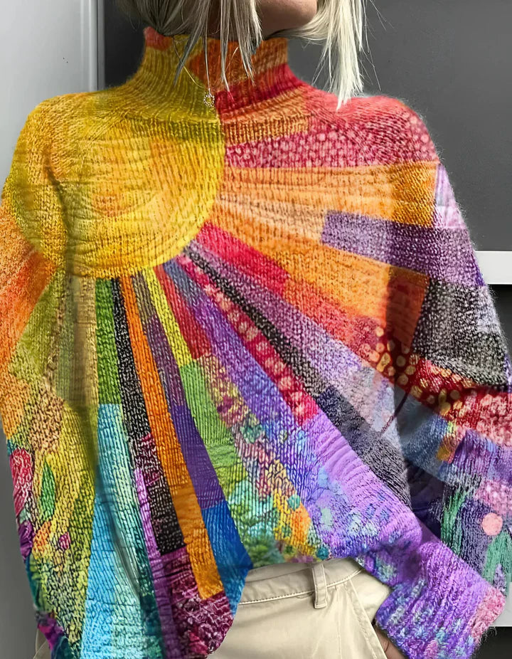 Zelie™ Vibrant Multicolor Turtleneck