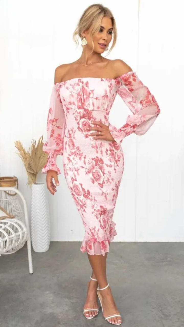 Daniela - Off-Shoulder Midi Gown