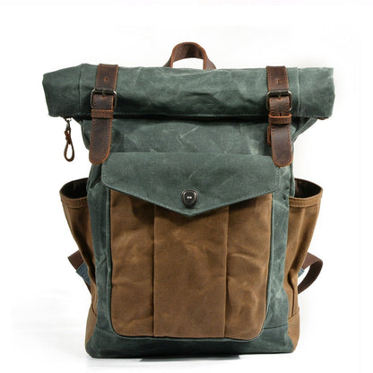 Jace Waxed Canvas Roll-Top Backpack