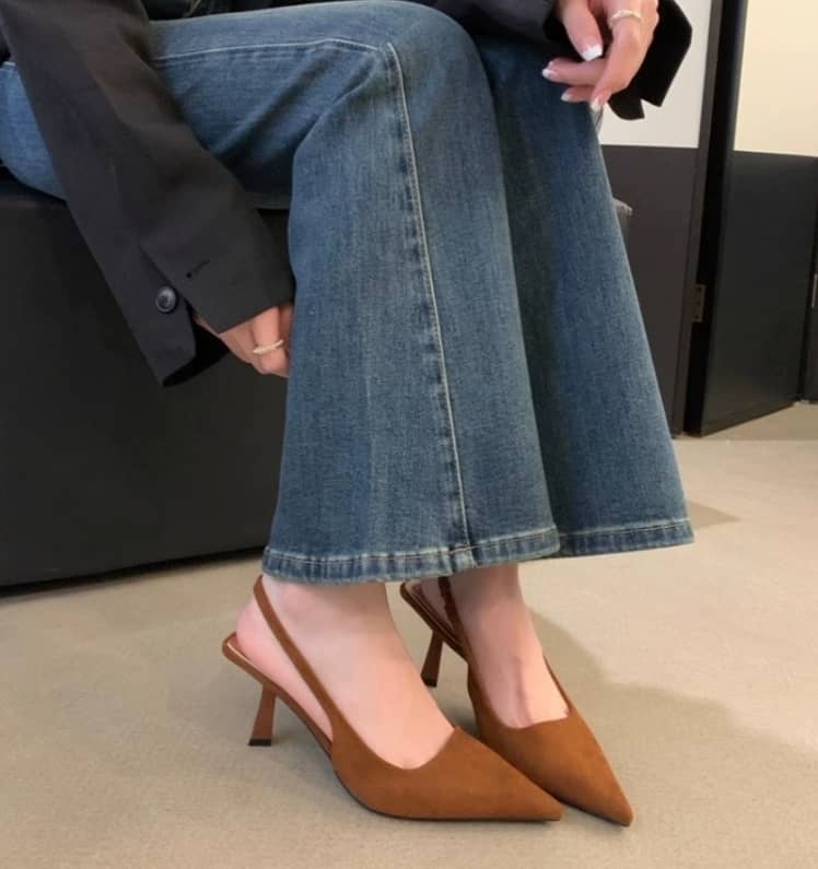 Marlena™ | Nude Slingback Heels with Elegant Slim Heel