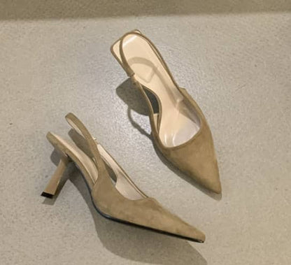 Marlena™ | Nude Slingback Heels with Elegant Slim Heel