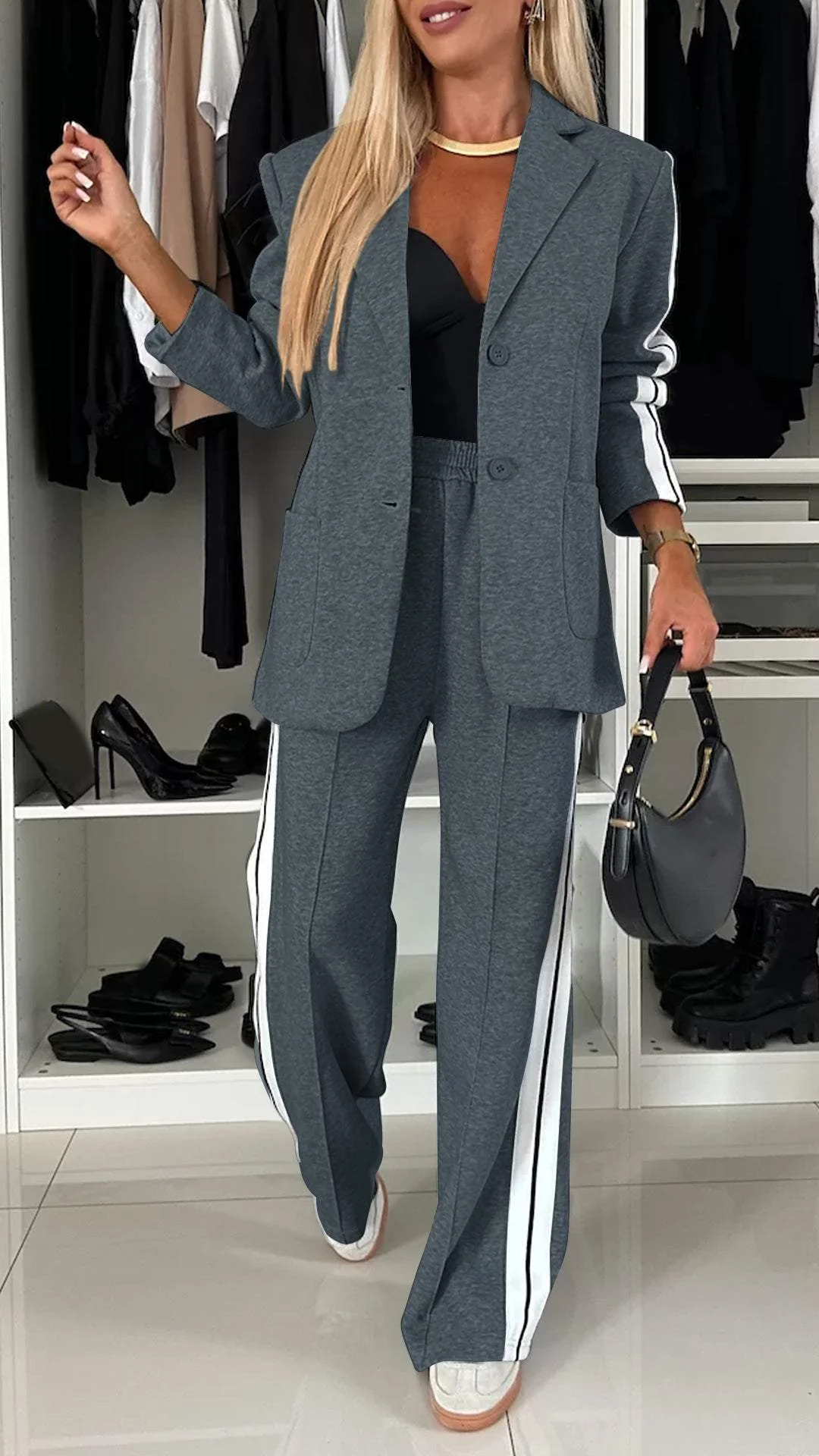 Amelia™ - Casual Striped Suit