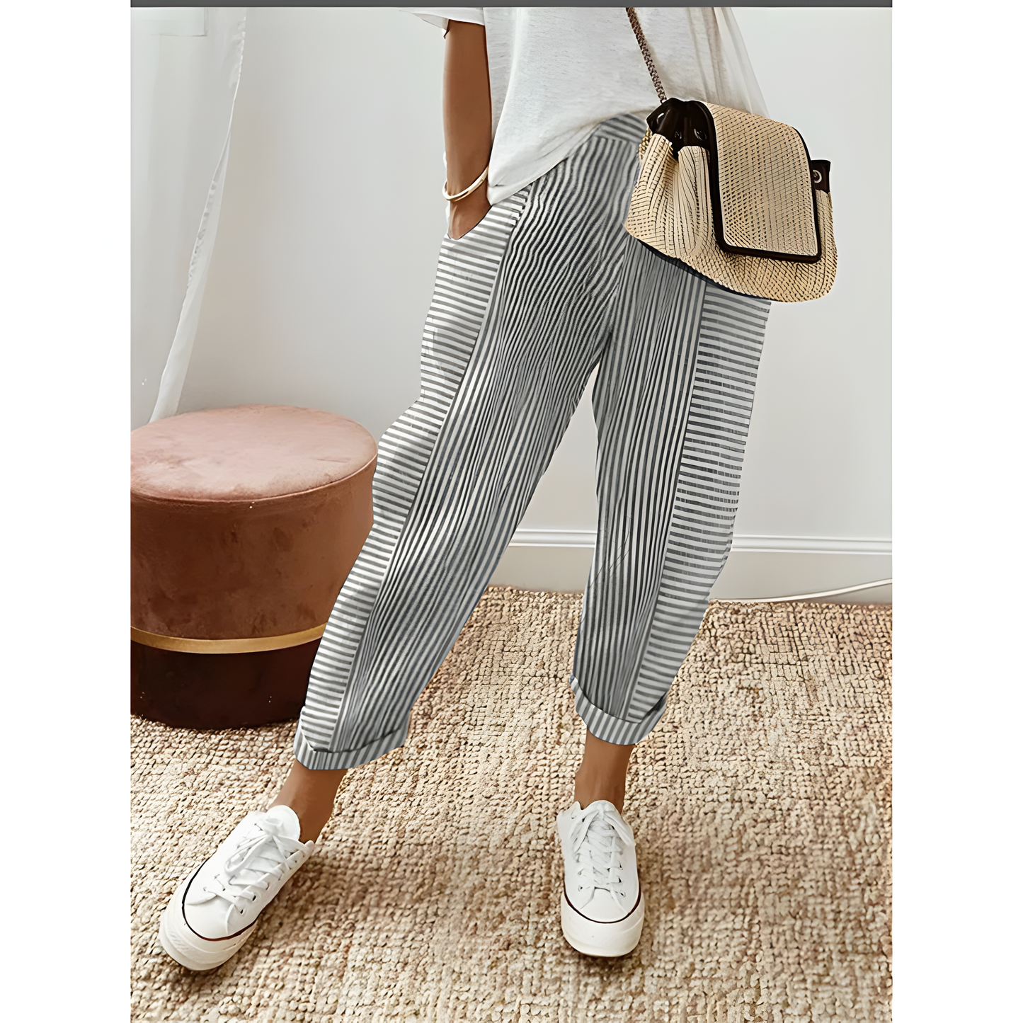 Comfort Stripe™ Cotton Trousers