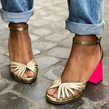 Milviana | Timeless Ankle Strap Sandals with Open Toes