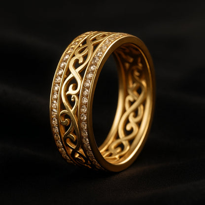 Radiant Hollow Gold Band