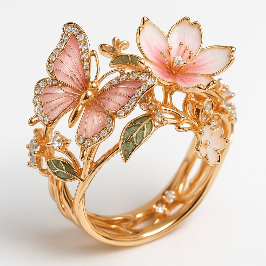 Nature's Radiance Butterfly Zirconia Ring