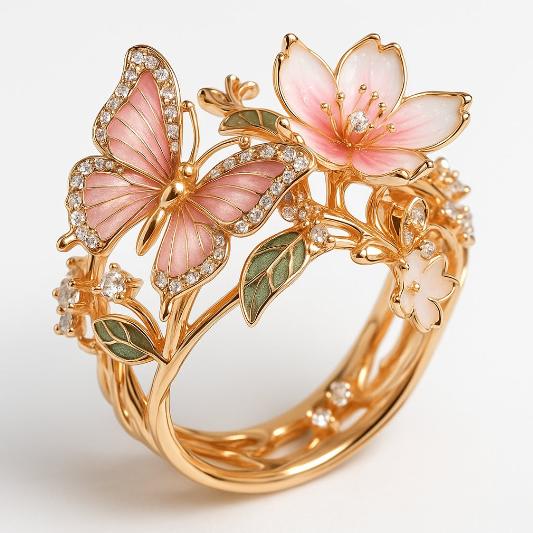 Nature's Radiance Butterfly Zirconia Ring