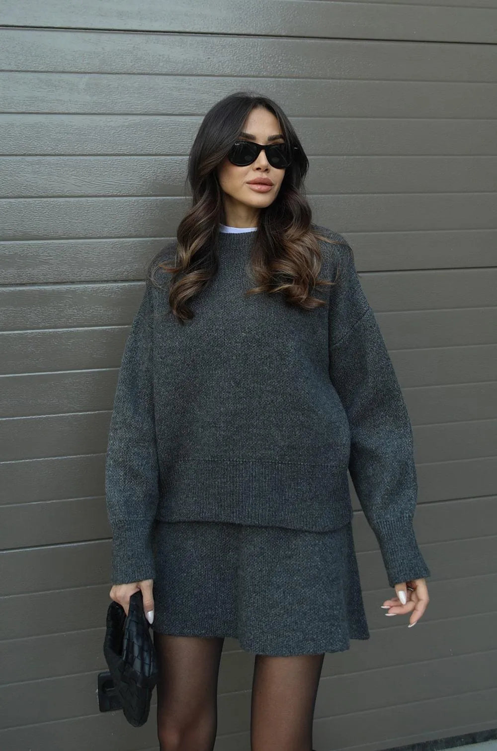 Aria™ - Heathered Sweater and Skirt Set