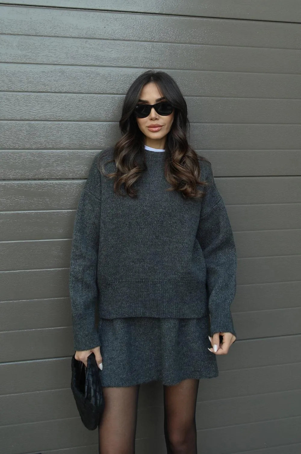 Aria™ - Heathered Sweater and Skirt Set