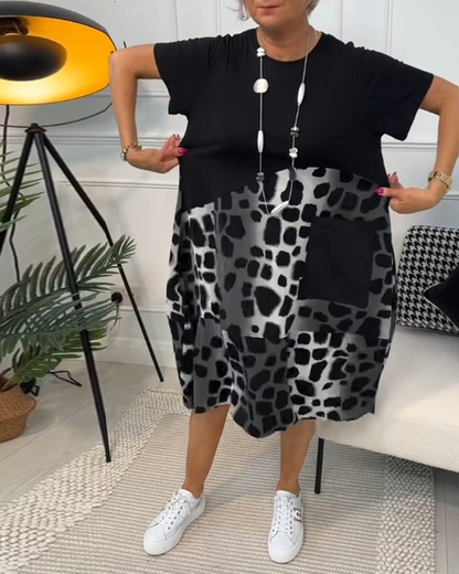 Savannah | Midi Dress with Abstract Print