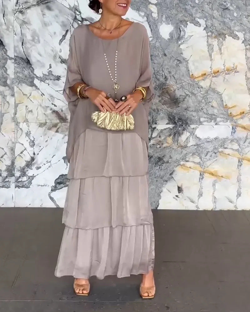 Tranquil Elegance Draped Dress