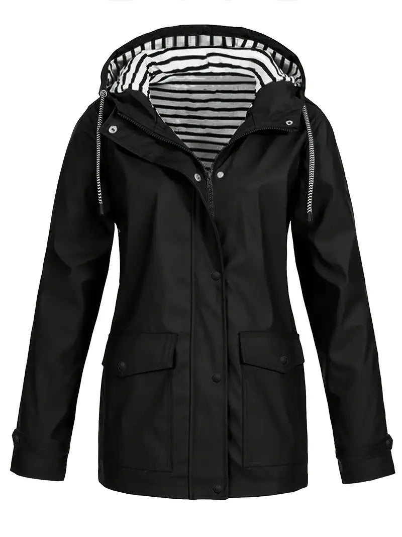 Catherine™ - Lightweight Striped Rain Jacket with Lining