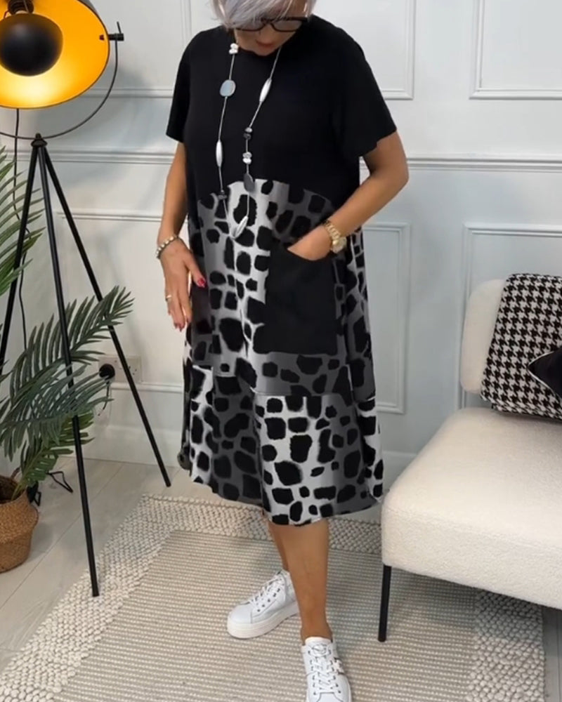 Savannah | Midi Dress with Abstract Print