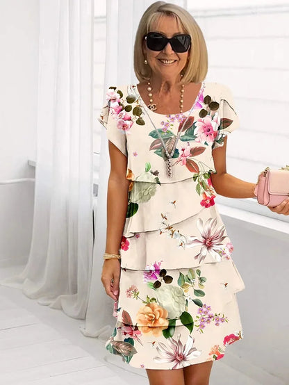 Whimsical Maxi Dress with Lorry Garden Print
