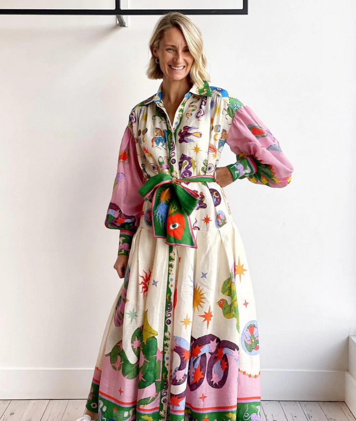 Sofia™ | Elegant Maxi Dress with Artistic Flair
