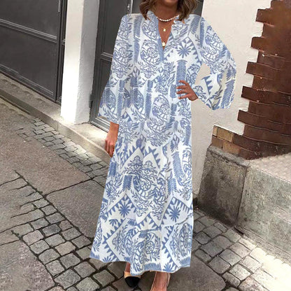 Maxi Dress with Floral Sleeves