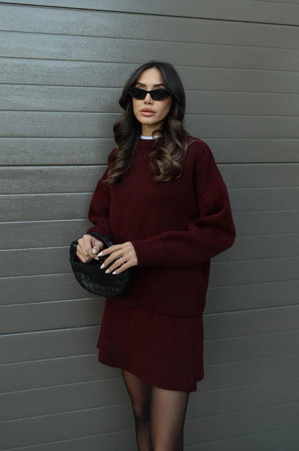 Aria™ - Heathered Sweater and Skirt Set