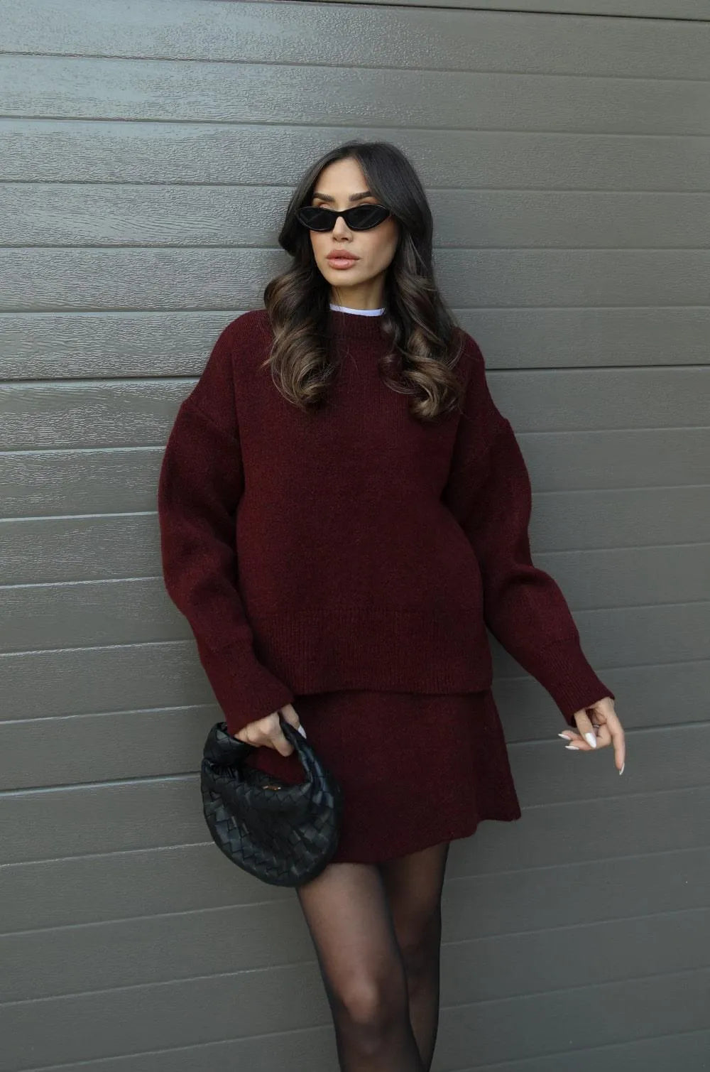 Aria™ - Heathered Sweater and Skirt Set