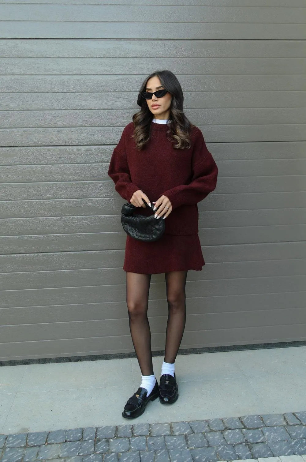 Aria™ - Heathered Sweater and Skirt Set