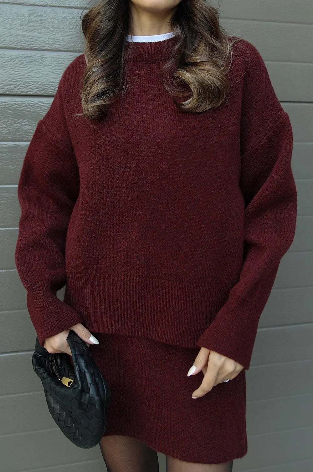 Aria™ - Heathered Sweater and Skirt Set
