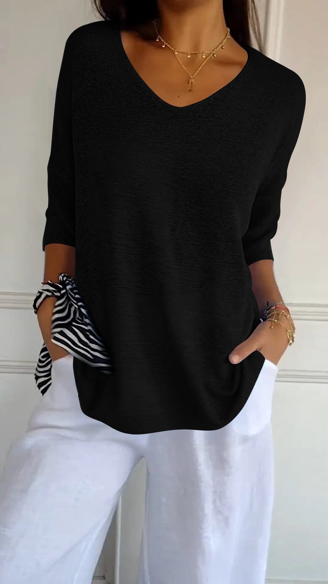 Chic V-Neck Sweater for Effortless Style