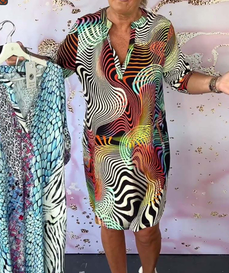 Viviana™ - Vibrant Print Dress