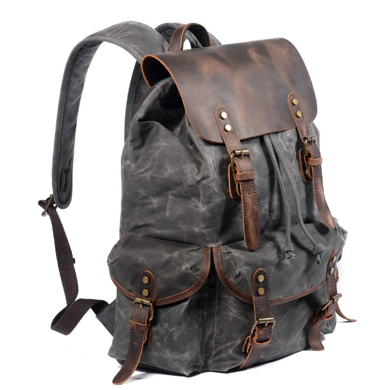 Asher Linen and Leather Backpack