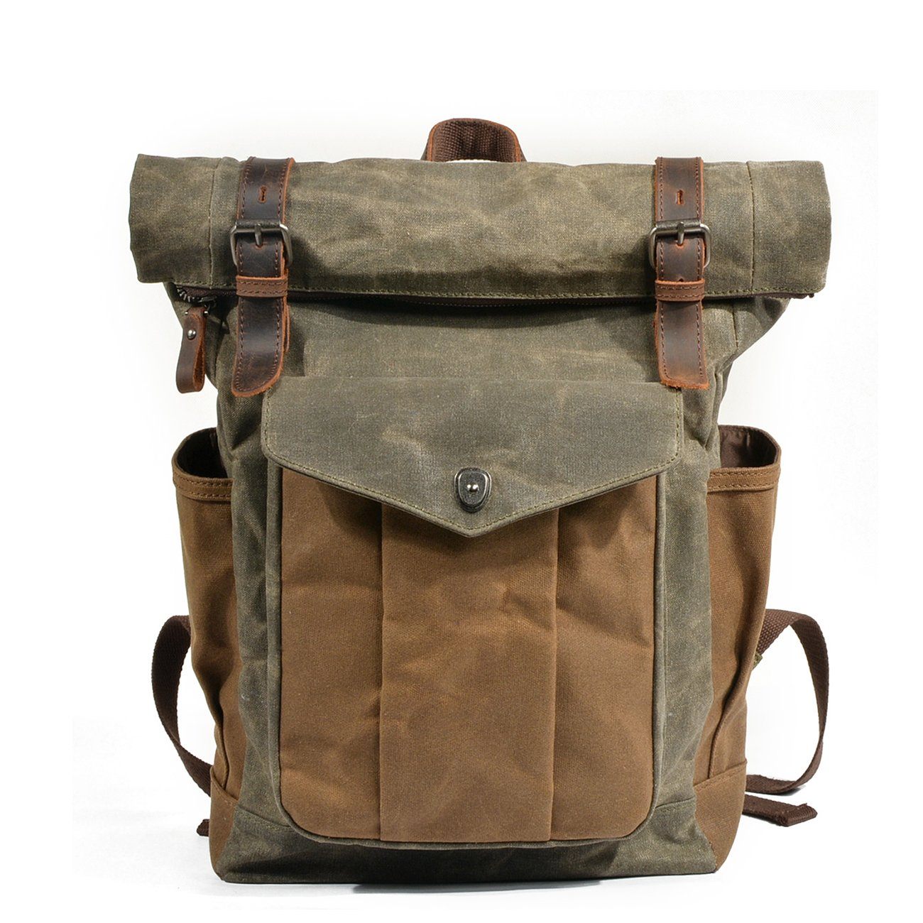 Jace Waxed Canvas Roll-Top Backpack