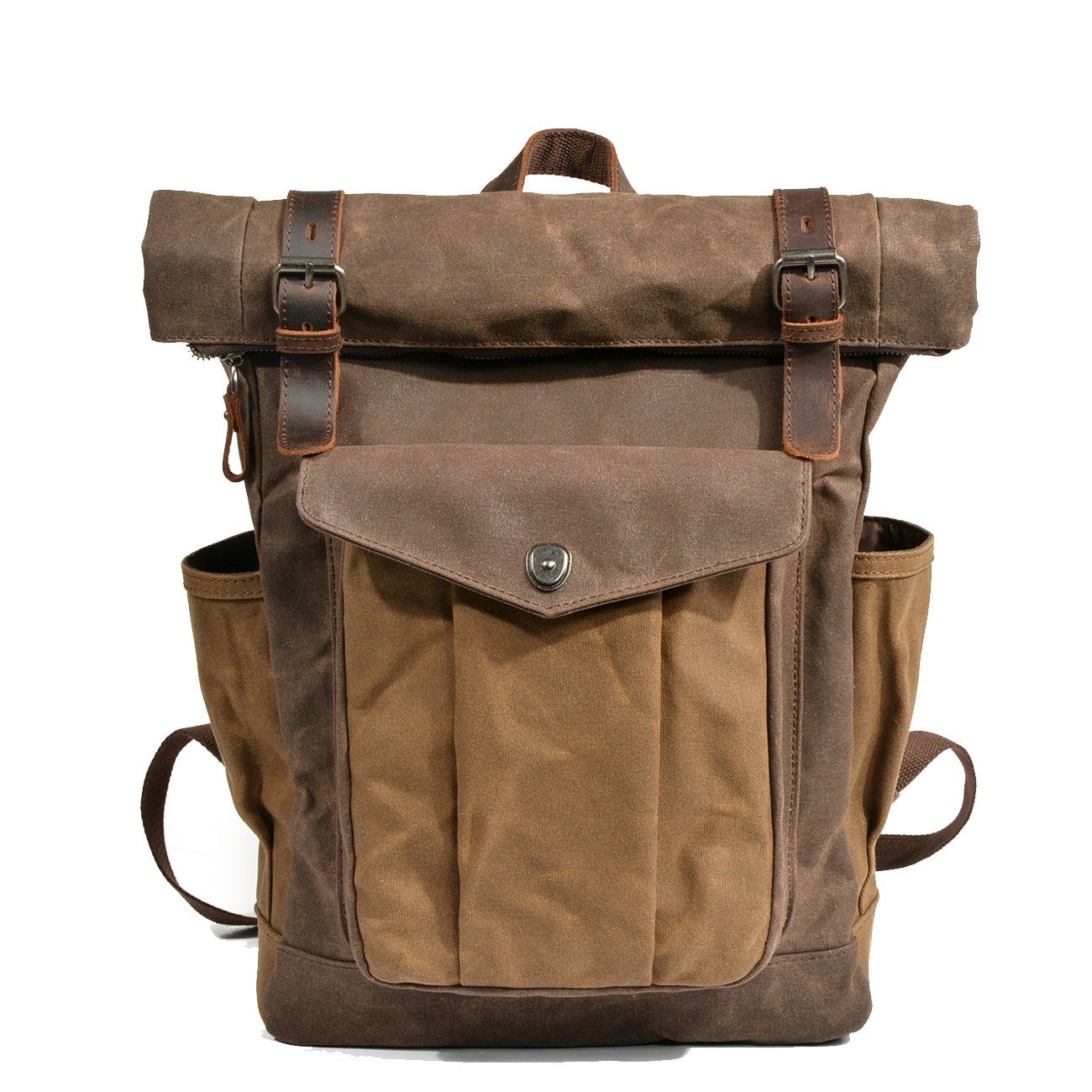 Jace Waxed Canvas Roll-Top Backpack