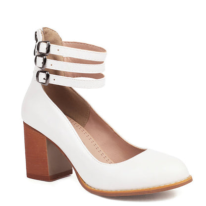 Casilda | Sleek Ankle Strap Sandals with Chunky Heel