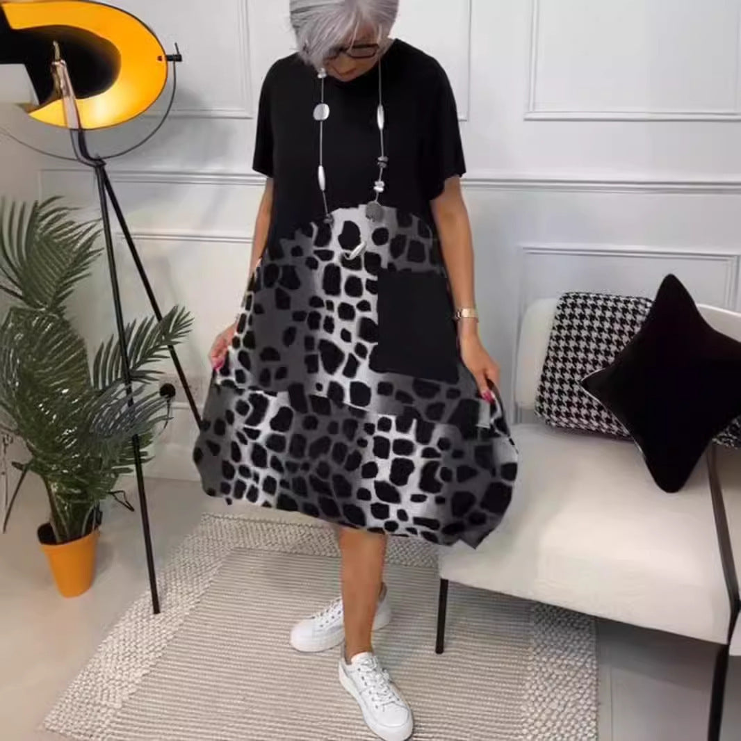 Savannah | Midi Dress with Abstract Print