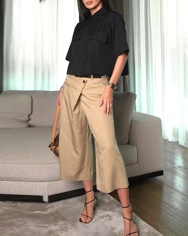 Aria™ - Stylish Cropped Two-Piece Ensemble