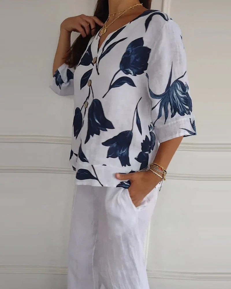 Floral Breeze Cotton Blouse