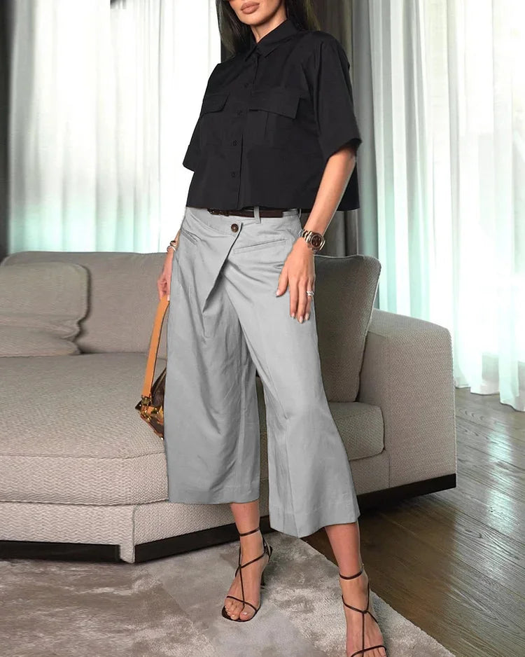 Aria™ - Stylish Cropped Two-Piece Ensemble