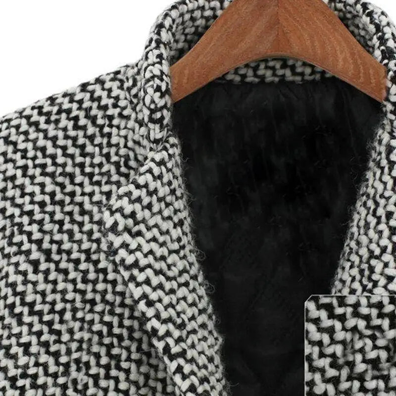Vanessa™ | Elegant Checkered Long Coat