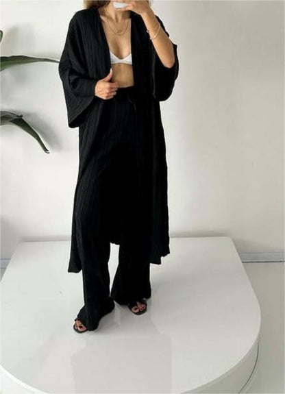 SERENITY FLOW™ - Elegant Casual Kimono and Trouser Ensemble