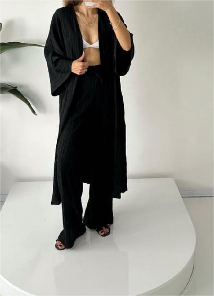 SERENITY FLOW™ - Chic Kimono and Trouser Ensemble