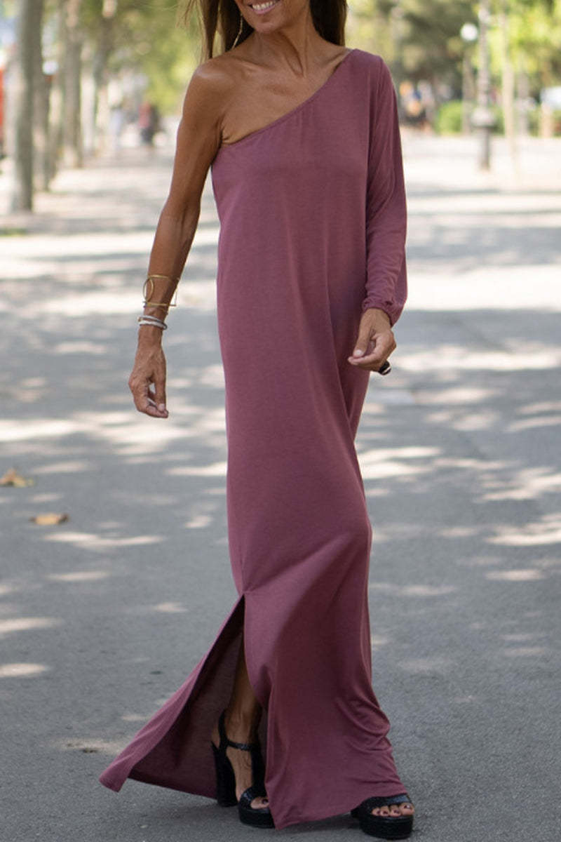 Luna® | Classic One-Shoulder Midi Dress