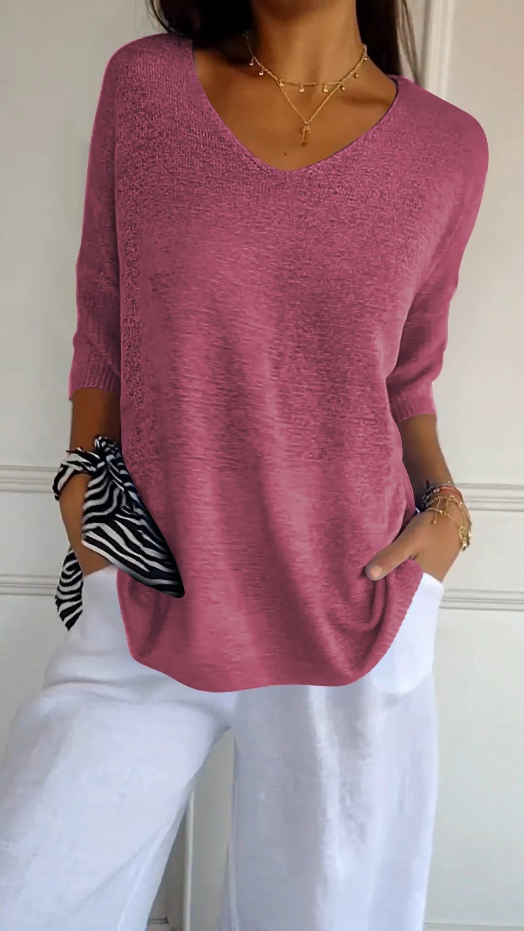 Chic V-Neck Sweater for Effortless Style