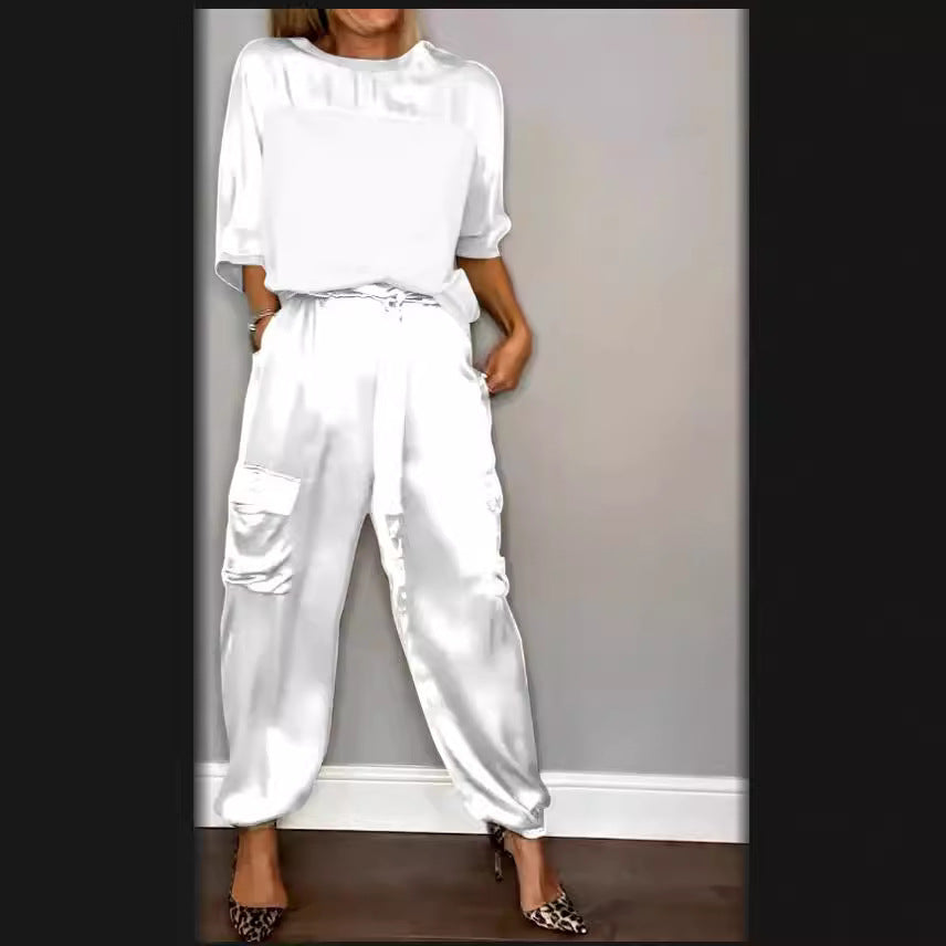 Elegant Satin Dreams Two-Piece Ensemble