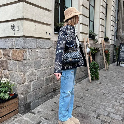 Luna™ - Retro Floral Quilted Cotton Jacket