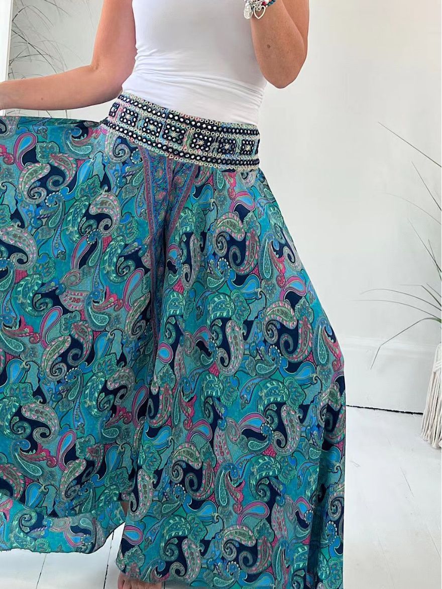 Boho Chic Wide-Leg Trousers