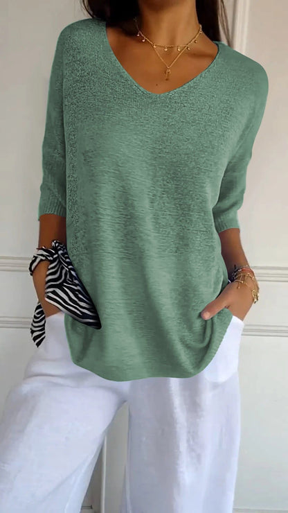 Chic V-Neck Sweater for Effortless Style