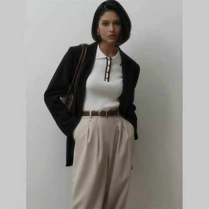 Button-Detail Knit Top