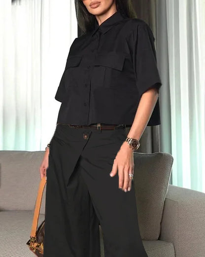 Aria™ - Stylish Cropped Two-Piece Ensemble