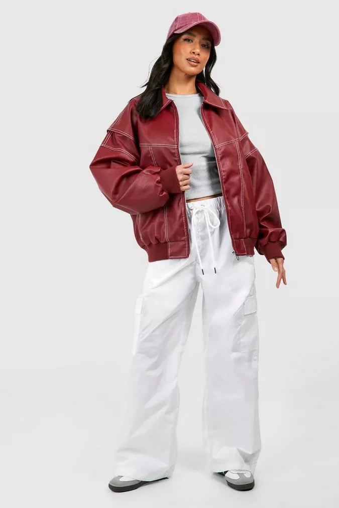 Amelia™ - Timeless Oversized PU Bomber Jacket