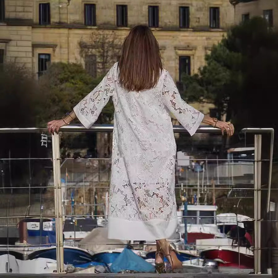 Gabriella™ - Elegant Long Sleeve Lace Maxi Gown