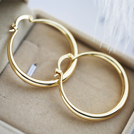 Retro Gold Hoop Earrings