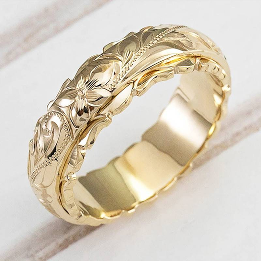 Retro Gold Floral Ring