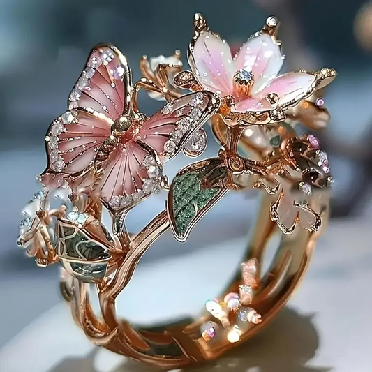 Nature's Radiance Butterfly Zirconia Ring
